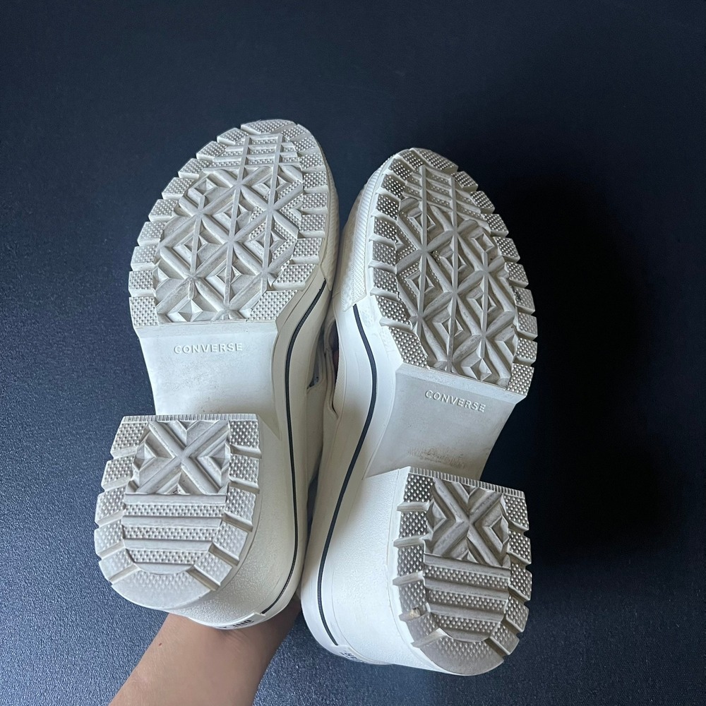 Converse One Star Boardwalk Strut Platform Sandals White Canvas sz 7.5 Rare - Picture 9 of 10